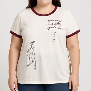 Disney Women’s Graphic Ringer T-Shirt 2XL Vintage Style